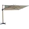 MIlani Home LIFT - ombrellone da giardino decentrato 3 x 3 con palo effetto legno