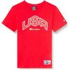 Champion Legacy Retro Sport B - USA S/S Crewneck T-Shirt, Rosso, 11-12 Anni Bambini e Ragazzi SS24