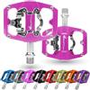IMPALAPRO - Pedali SPD MTB 9/16'' in Alluminio CNC - Pedali Doppia Funzione Compatibili con Shimano SPD: Piattaforma Antiscivolo e Attacco SPD Regolabile perfetto per pedali MTB e gravel (Rosa)
