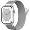 OULUOQI Cinturino Milanese per Cinturino Apple Watch 40mm 42mm 41mm 38mm | Compatibile con Apple Watch Series 12 11 10 9 8 7 6 5 4 3 2, SE 3 2 1 per Uomo e Donna, Magnetico, Regolabile, Acciaio