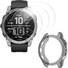 ToVioc [3+1 Pezzi Pellicola Protettiva Compatibile con Garmin Fenix 7 47mm / Fenix 7 Solar/Fenix 7 Sapphire Solar, [Anti-Graffio] [Alta Definizione] Cover Fenix 7 Custodia TPU - Nero