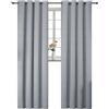YSTELLAA Tende 100% Oscuranti Per Interni 2 Pezzi, 140×280cm, Effetto Lino, Tende Termiche, Con Anelli, Tenda Termica Isolante Freddo E Caldo, Fonoassorbenti, Moderne, Grigio Chiaro