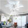 YFouCnd I silenzioso Lampadario Con Ventilatore E Telecomando Ventilatore Da Soffitto Con Luce 6 Velocità Reversibile LED Lampadari Con Ventola Dimmerabile DC Moderno Per Camera Da Letto Soggiorno-White