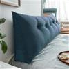 DEVINK Triangolare Cuscino Da Lettura Schienale Testata Letto Divano Imbottitura Poggiaschiena Antireflusso Adulti Cuscino Letto Matrimoniale, Cuscino Cervicale Dormire Lungo(80 x 50 x 20 CM,Blue)