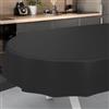 ANRO Tovaglia in tela cerata, lavabile, da giardino, per interni ed esterni, ovale, 220 x 140 cm, con orlo, colore nero
