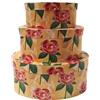 Pandecor Set 3 scatole ovali in cartone stampato - P 17,5x12x8 cm - M 22x15x10 cm - G 27x18x12 cm
