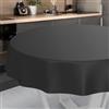 ANRO Tovaglia cerata, lavabile, da giardino, per interni ed esterni, rotonda, 140 cm, bordo tagliato, colore nero