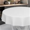 ANRO Tovaglia cerata, lavabile, da giardino, per interni ed esterni, rotonda, 140 cm, con bordo tagliato, colore bianco
