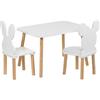 PlayPals Furniture tavolo per bambini con 2 sedie - set di tavolo e sedie per bambini in legno, 50x 70 cm- mobili naturali per bambini da 3,4,5,6,7 anni- set di sedie per bambini