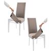 t m c s Tommychairs - Set 2 sedie imbottite con cuffia sfoderabile modello Jazz per cucina, struttura in faggio bianco, seduta e schienale imbottiti e rivestiti con cuffia in tessuto marmotta
