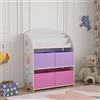 [en.casa] Scaffale per Cameretta con Contenitori a Scaletta Libreria 4 Scatole Pieghevoli Porta Giochi Mobile a Misura di Bimbi 97,5 x 82,5 x 29,5 cm Motivo Oceano - Viola/Rosa