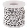 PH PandaHall Pandahall Catena a maglia barbazzale in alluminio, 5 m, con maglie ovali, per braccialetti fai da te, collane, gioielli, colore argento, 13,5 x 8 x 2 mm