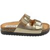 VIRGO FIRENZE Ciabatte Donna doppia Fascia e Fibbie regolabili Sandali con Suola platform versatili per tutte le occasioni, oro, 38