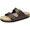 Mesing Ciabatte Sandali Donna Uomo Estive con Plantare in Sughero Comodi Slide Ortopedici Doppia Fibbia Pelle Scamosciata Antiscivolo Pantofole XZ490-Black-EU36