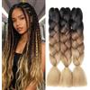 Dcbaboo Extension per Treccine Africane 60cm Extension Capelli Finti per Treccine Africane Extension Trecce Capelli Sintetici 3 Ciocche Ombre Jumbo Braiding Hair, Nero-Marrone Scuro-Marrone Chiaro