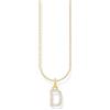 Thomas Sabo Collana con lettera D, argento dorato con zirconi, Oro giallo, KE2243-414-14