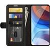 HualuBro Cover Honor X8, Custodia Portafoglio in Retro PU Pelle a Libro TPU Antiurto Magnetica Stand Flip Case Cover per Huawei Honor X8 Cover - Nero