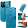 JIUNINE Cover Xiaomi Mi 11T / 11T PRO, Custodia Libro in Pelle Portafoglio Case Flip Antiurto con Disegni di Farfalla [Porta Carte] [Magnetica] [Interno TPU] per Xiaomi Mi 11T PRO, Blu