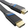 KabelDirekt Cavo HDMI piatto - 1m - 4K@60Hz, cavo piatto da posare - rame extra per fino a 18 Gbit/s secondo gli standard HDMI 2.0, High Speed con Ethernet, Blu-ray/PS5/Xbox/Switch, nero