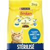 FRISKIES | Gatto | Crocchette complete per Gatti Adulti sterilizzati | Salmone, tonno e verdure | Alimento Completo per Gatti sterilizzati | Borsa | 3 KG