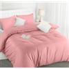 Utopia Bedding Copripiumino Una Piazza e Mezza - Microfibra Copripiumino 200x200cm + Federe 50x75cm - Rosa