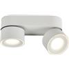 Budbuddy 2x12W Faretti LED da Soffitto Interni Proiettore a soffitto Regolabile plafoniera faretti Bianco Luce spot Tondo Moderno per Soggiorno, Cucina, Corridoio e Spazi Commerciali 4000K