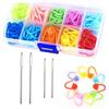 PFLYPF 120 pezzi di Marcatori punti per lavoro a maglia, con 4 pcs Aghi con Occhi Grandi, Maglia Clip Marcatori In Plastica, uncinetto, essere utilizzato per cucire e scrapbook