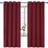 YSTELLAA Tende 100% Oscuranti Per Interni 2 Pezzi, 140×160cm, Effetto Lino, Tende Termiche, Con Anelli, Tenda Termica Isolante Freddo E Caldo, Fonoassorbenti, Moderne, Rosso