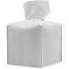 UBRAVE Portafazzoletti, Portafazzoletti di Carta, Scatola per Fazzoletti per Soggiorno Bagno Cucina Ufficio Auto, Scatola Portafazzoletti in Morbida Pelle, Quadrata, Cuoio Addensare,13 x 13 x 13 cm - Bianco
