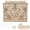 Lwuey Scatola di Nozze Legno, Carte in Legno con Serratura Coperchio per Matrimoni Feste Fidanzamento e Cartoline Fai da Te Regalo Porta Buste Matrimonio Anniversario Laurea Ricevimento Decorazione