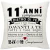 Yamonic Regalo Compleanno Decorazioni per Ragazze Ragazzi Regalo di Compleanno Copertura del Cuscino di Compleanno per gli amici di famiglia Regalo di buon compleanno 45X45CM Copricuscini Regalo per 11 anni