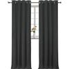 YSTELLAA Tende 100% Oscuranti Per Interni 2 Pezzi, 140×300cm, Effetto Lino, Tende Termiche, Con Anelli, Tenda Termica Isolante Freddo E Caldo, Fonoassorbenti, Moderne, Nero