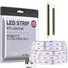 BTF-LIGHTING RGBCCT 5 colori in 1 LED 5050 RGBWW RGB+Dimmergibile Temperatura colore regolabile 2700K-6500K 5M 60LED/m 300LEDs Luci a nastro LED multicolore IP65 DC12V(senza adattatore o controller)