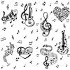 CRASPIRE Adesivi Murali Nota Musicale PVC Decalcomanie Autoadesive Impermeabili Pianoforte Chitarra Cuore Rettangolo 8 Foglio 8 Stili Rimovibile per Finestra Scala Decorazione Domestica