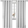 YSTELLAA Tende 100% Oscuranti Per Interni 2 Pezzi, 140×225cm, Effetto Lino, Tende Termiche, Con Anelli, Tenda Termica Isolante Freddo E Caldo, Fonoassorbenti, Moderne, Grigio Bianco