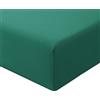 RUIKASI Lenzuolo con Angoli Matrimoniale - Oeko Tex Lenzuola Sotto con Angoli ed Elastico per Letto in Microfibra, 160x200 Verde