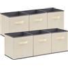 Lifewit Set di 6 Cubi Portaoggetti Pieghevoli, Cesti Portaoggetti in Tessuto, Scatole Portaoggetti con Manici, Scatole per Armadio, Vestiti, Giocattoli, 30 x 30 x 30 cm, 27L, Beige