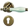 Alpertec Nany-R 32218473 - Maniglia per porta, in porcellana bianca e ottone lucido, per porte d'ingresso