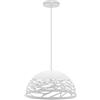 TEKHOME Lampada a sospensione a cupola in metallo industriale regolabile in altezza E27 Base Lampadario ritagliato per isola cucina, camera (BIANCO)