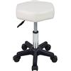 FURWOO Sgabello girevole esagonale altezza regolabile con ruote per Spa Salon Massage Bianco