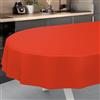 ANRO Tovaglia in tela cerata, lavabile, da giardino, per interni ed esterni, ovale, 160 x 140 cm, con bordo tagliato, colore rosso