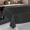 ANRO Tovaglia cerata, lavabile, da giardino, per interni ed esterni, 220 x 140 cm, con orlo, colore nero