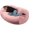 Bananair - Pouf Poltrona Sacco - Morbido, Comodo e Spazioso - Imbottitura in Schiuma - Fodera Rimovibile e Lavabile - Pouf Divano, Bean Bag Ideale per il Relax (160x90x60 cm, Rosa)
