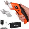 VLOXO Taglierina Elettrico Rotante Forbici Elettriche per Tessuti 4,2V Multi Cutter Mini Taglierino per il taglio di tessuto Pelle Cartone Moquette Pannolenci Giardinaggio Stoffa(Arancia)