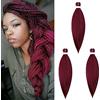 Cybelleza Extension per Treccine Africane Capelli Finti Sintetici 3pieces Pre Allungati Trecce Afro Extension Colorati Braids Hair Crochet Twist EZ Braiding Yaki Hair (Rosso Vino)