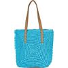 styleBREAKER Borsa a tracolla da donna in paglia di carta con manici lunghi, borsa da spiaggia, borsa in vimini, borsa shopper 02012388, turchese, taglia unica