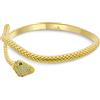 Bling Jewelry Nero Bianco Simulato Zaffiro Blu O Smeraldo Egiziano Serpente Stile Occhio Verde CZ Cubic Zirconia Bypass Avvolgente Dichiarazione Serpente Bracciale Bangle 18K Oro Giallo E Argento Placcato Ottone