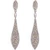 EVER FAITH - Orecchini a perno da donna con cristalli austriaci, 2 foglie a goccia per festa e matrimonio, 8.1 cm x 1.5 cm, Cristallo, cristallo