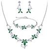 Clearine Sposa Smeraldo Verde Set di Gioielli per Donne Marquise CZ Statement Collana Orecchini Bracciale per Matrimonio Prom Party