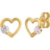 Amberta Allure Orecchini a Lobo Piccoli in Oro 9 Carati per Donna - Orecchini Oro Cuore: Cuore
